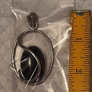 Lia Sophia Silver and Black Swirl Pendant
